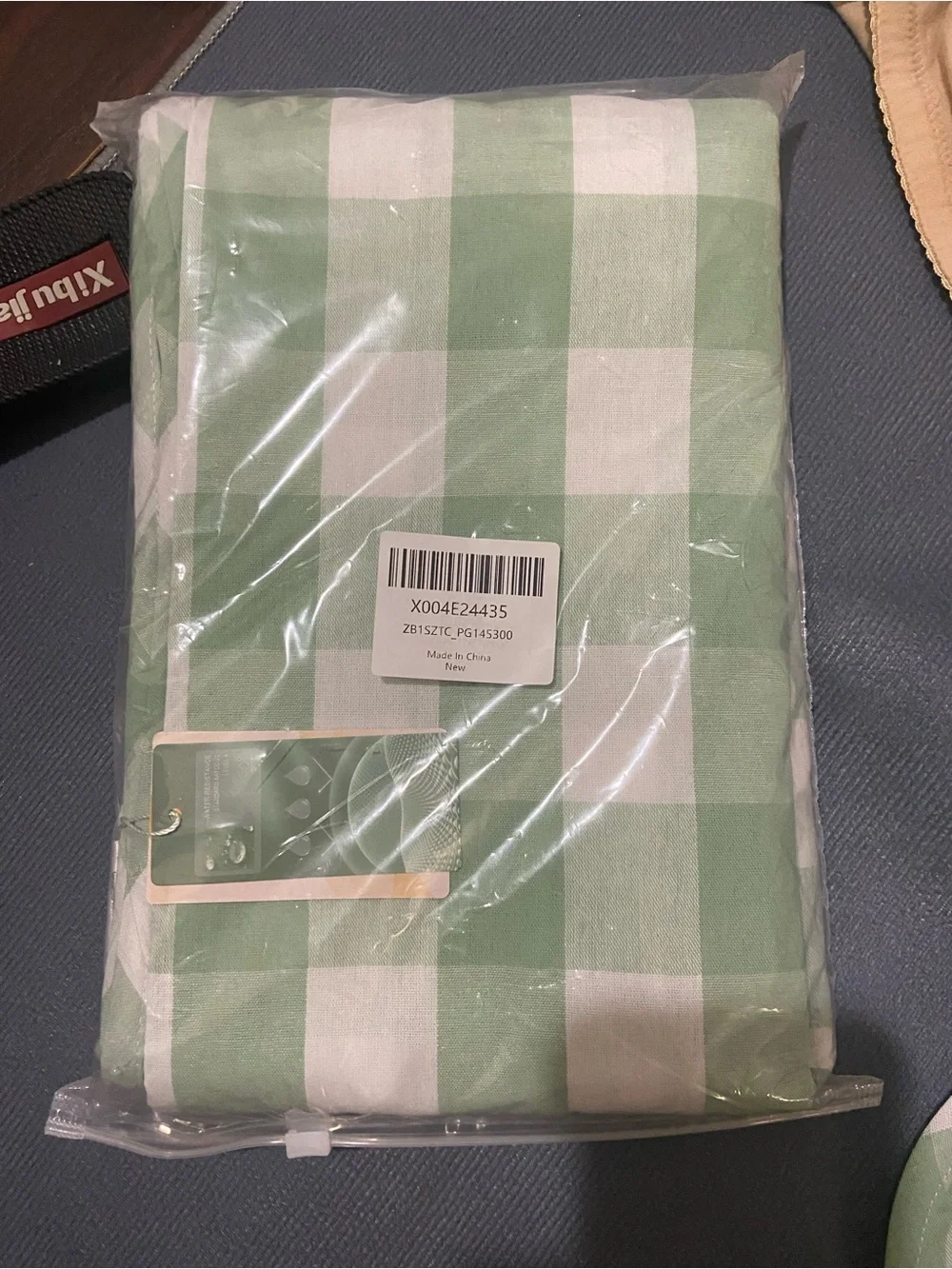Balcony & Falcon Green Plaid Tech Fabric  57 X 118”